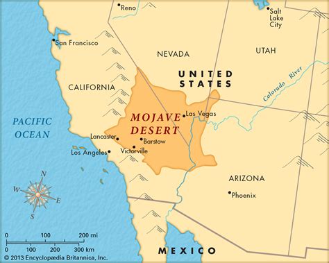 map of mojave desert area